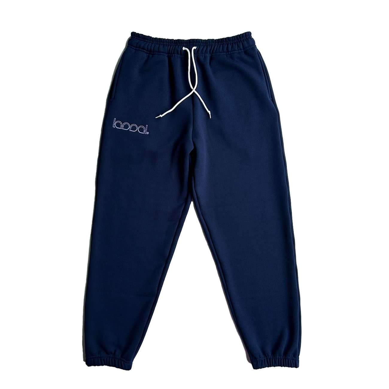 Laddal® Moda Rua Calça Moletom Laddal Clássico Bordado Pontilhado Azul Marinho Branco