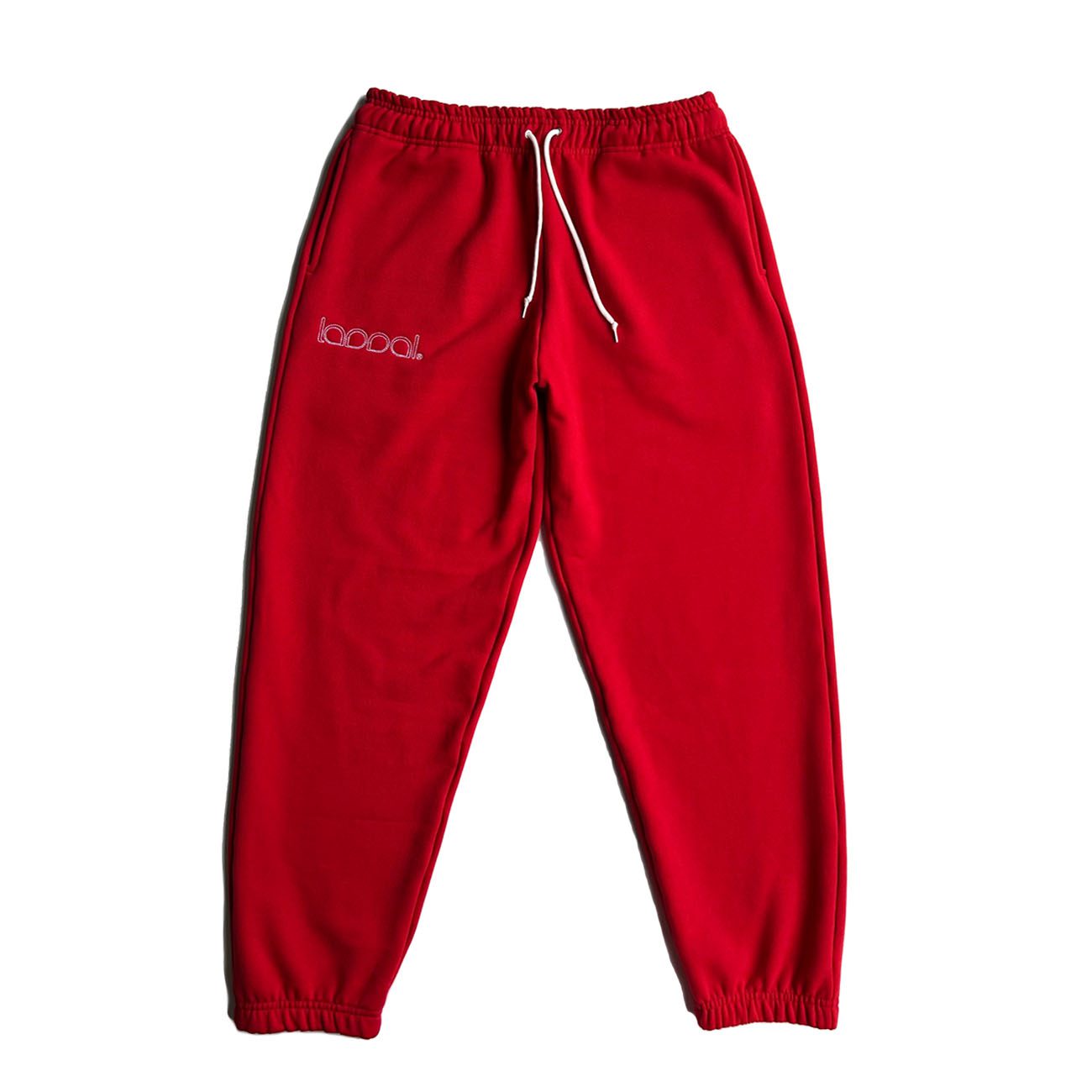 Laddal® Moda Rua Calça Moletom Laddal Clássico Bordado Pontilhado Vermelho Branco