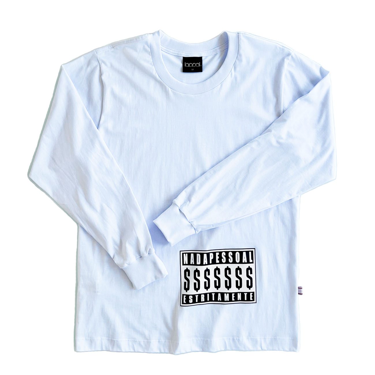 Laddal® Moda Rua Camiseta Manga Longa Laddal Negócios Branco Preto