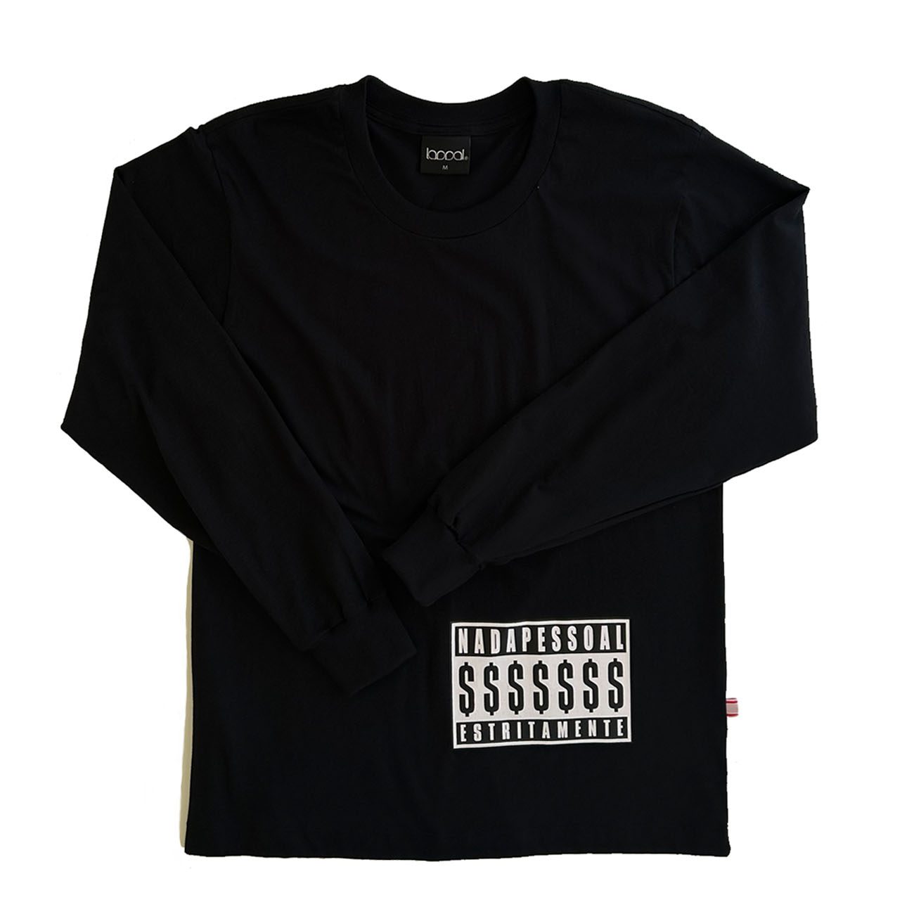 Laddal® Moda Rua Camiseta Manga Longa Laddal Negócios Preto Branco